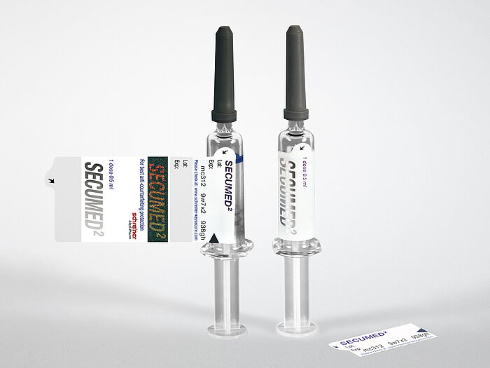 Dokumentationsetikett Pharma-Comb ILSC mit großer Textfläche und zwei bis fünf abnehmbaren Teilen.