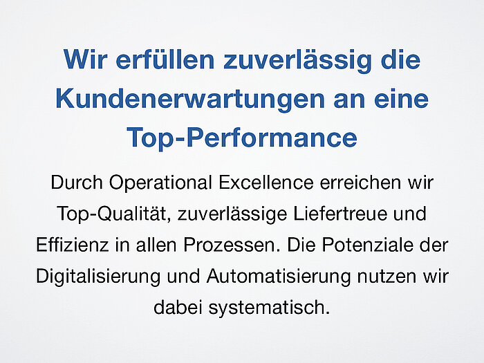 Die Mission der Schreiner Group – Satz 3: Wir erfüllen zuverlässig die Kundenerwartungen an eine Top-Performance.