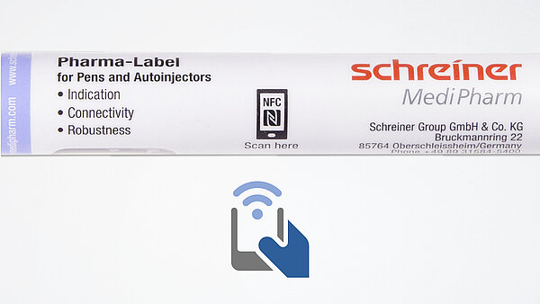 Autoinjektor-Label mit integriertem NFC-Chip