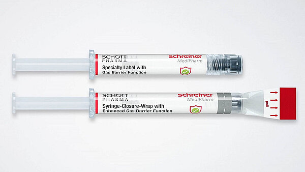 Labels with a gas barrier function can significantly reduce oxygen diffusion in COC syringes