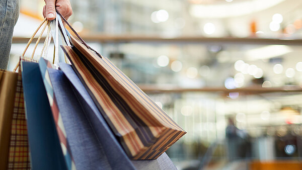 Hand with shopping bags