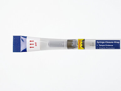 Syringe Closure Wrap first-opening indication for syringes