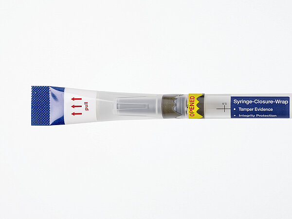 Syringe-Closure-Wrap 首次打开指示的标签