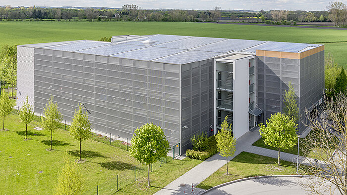 Schreiner Group parking garage with solar system