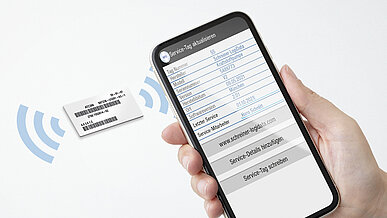 NFC-Label wird mit Smartphone ausgelesen
