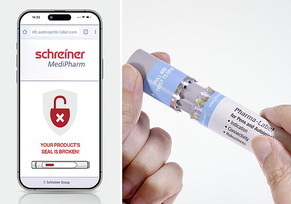 Beim Auslesen des NFC-Labels zeigt das Smartphone eindeutig an, wenn das Injection Device bereits zuvor geöffnet wurde.