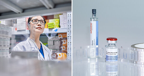 Die RFID-Labels von Schreiner MediPharm gewährleisten eine zuverlässige Kennzeichnung und Rückverfolgbarkeit für unterschiedliche Medikamentengefäße. 