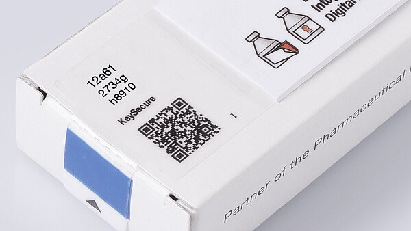 Seals for folding cartons equipped with the KeySecure digital security feature can be checked for authenticity using a smartphone.