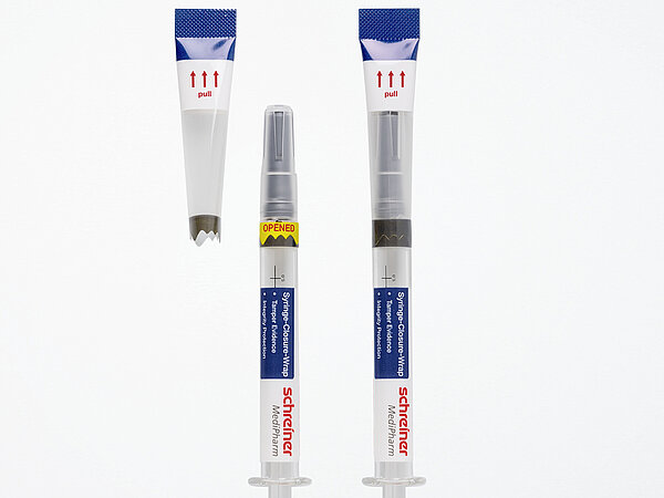 Syringe-Closure-Wrap von Schreiner MediPharm ist ein Erstöffnungsnachweis für Spritzen