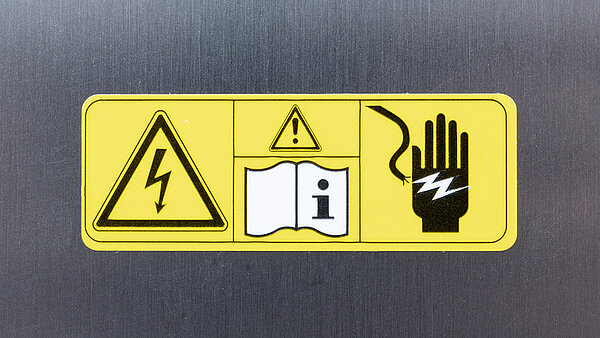 Warning sign against high voltage
