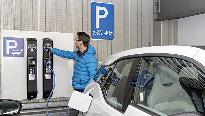 Charging stations for electric cars on company premises