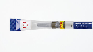 Syringe-Closure-Wrap by Schreiner MediPharm is a first-opening indication for syringes