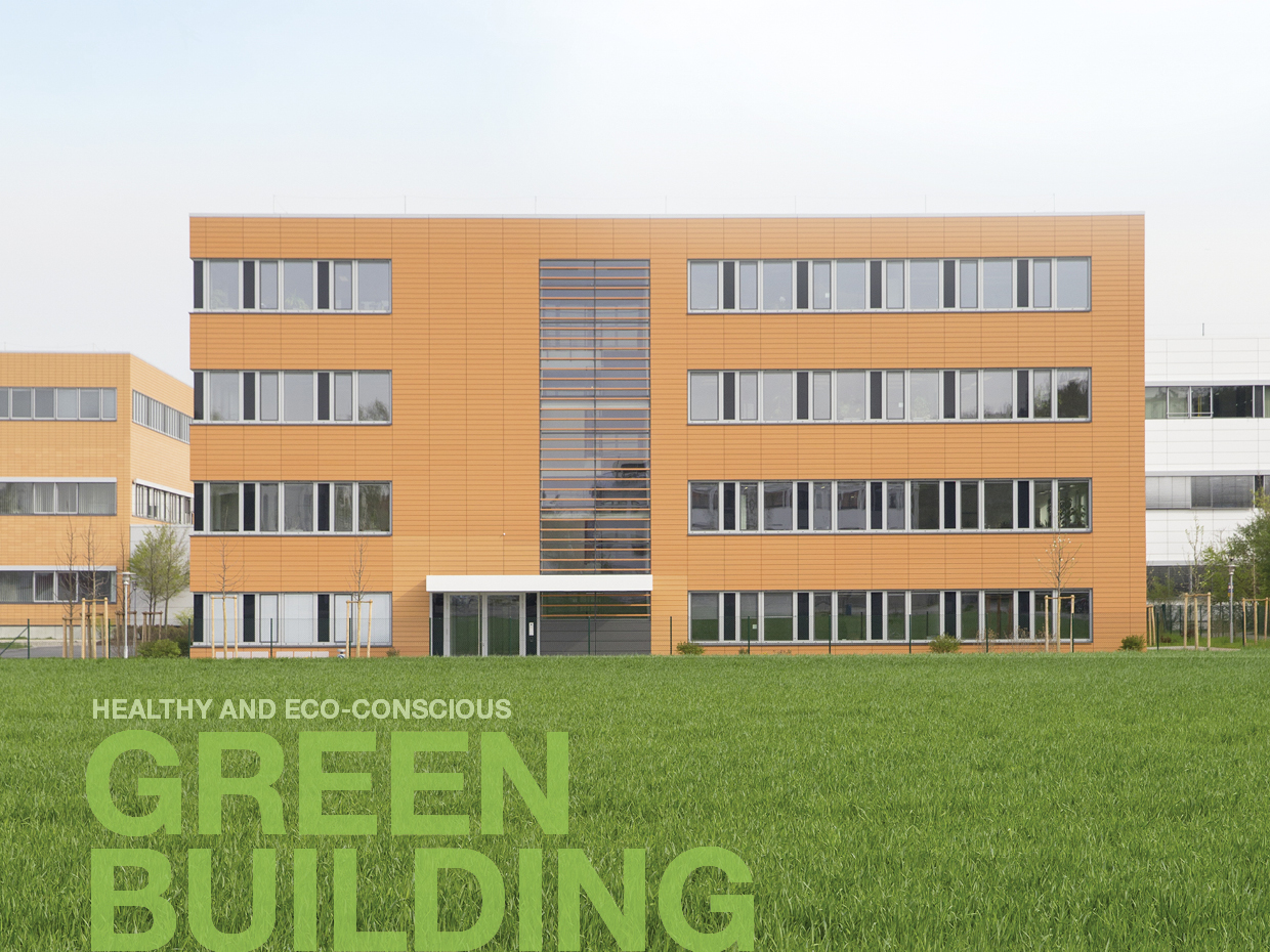 The sixth building at Schreiner Group's headquarters is designed as a green building. 